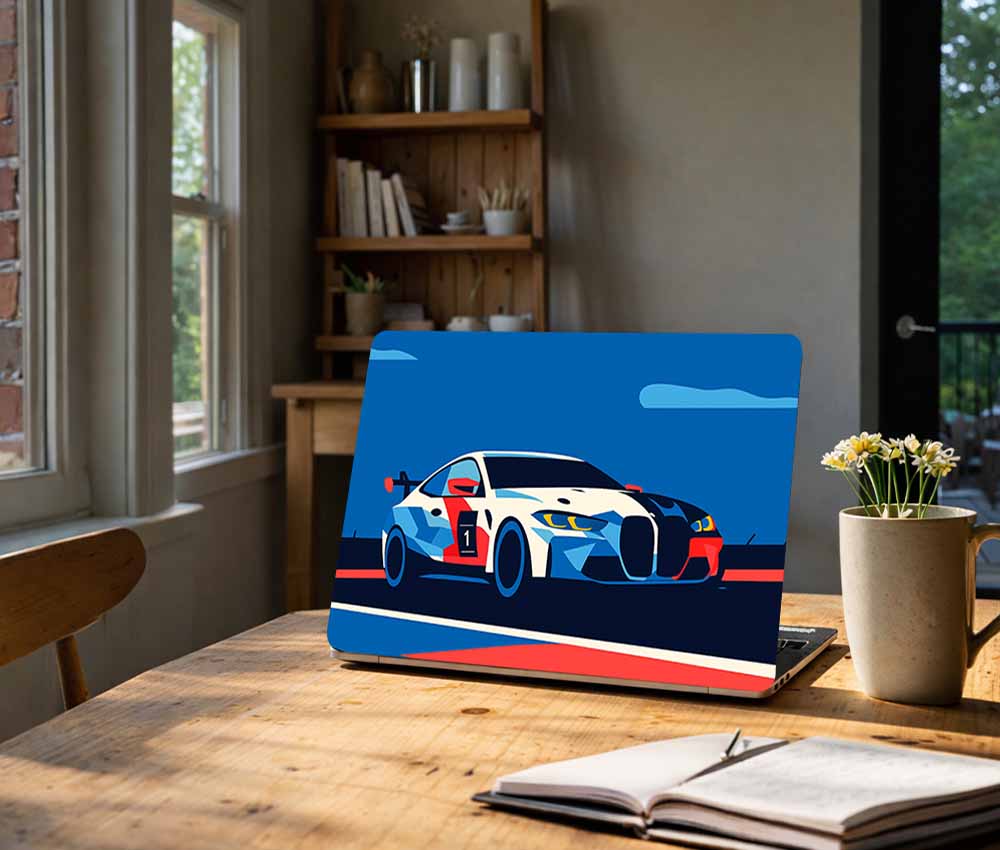 Aerodynamic Power on Lane Laptop Skin (UPTO 15.6" Laptop Skin Compatible with HP, Apple, Dell, Sony, Lenovo, Asus & More)