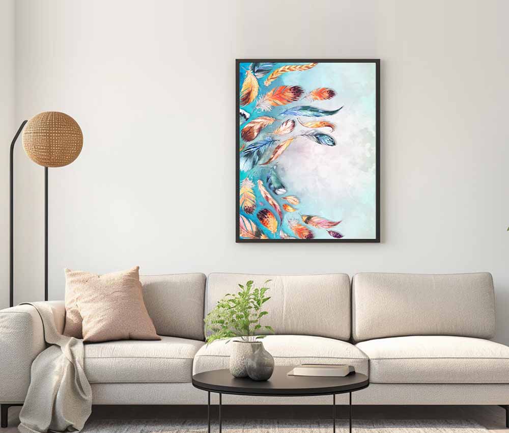 Boho Feather Breeze Wall Frame