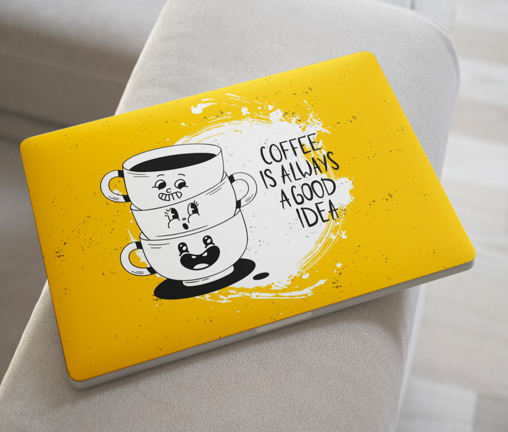 Coffee Always Works Laptop Skin (UPTO 15.6" Laptop Skin Compatible with HP, Apple, Dell, Sony, Lenovo, Asus & More)