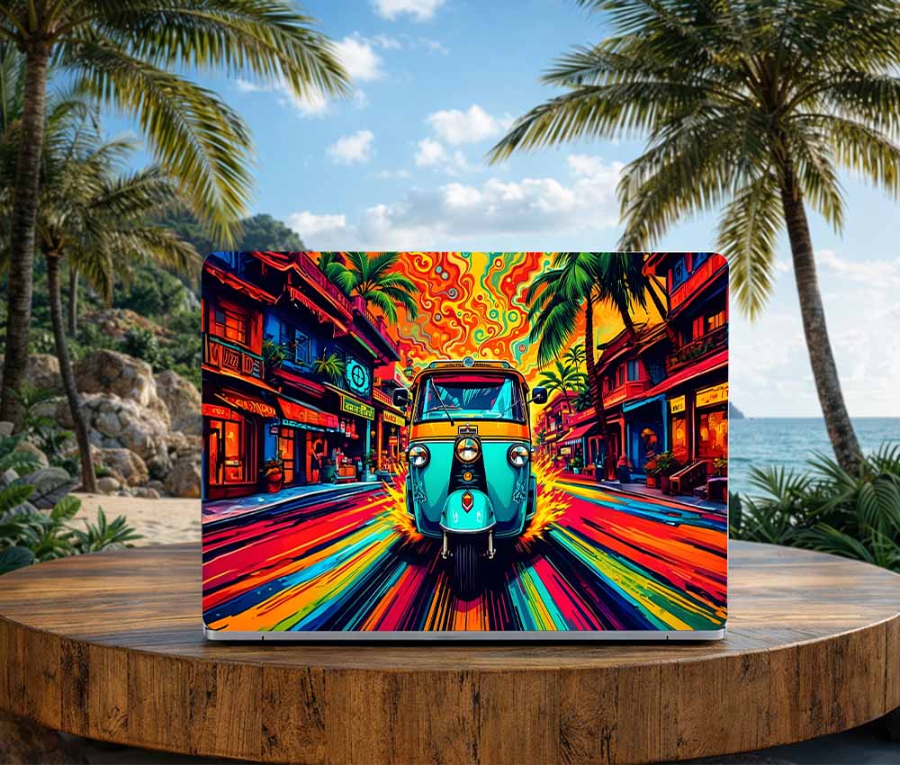 Color Street Tuk Tuk Laptop Skin (UPTO 15.6" Laptop Skin Compatible with HP, Apple, Dell, Sony, Lenovo, Asus & More)