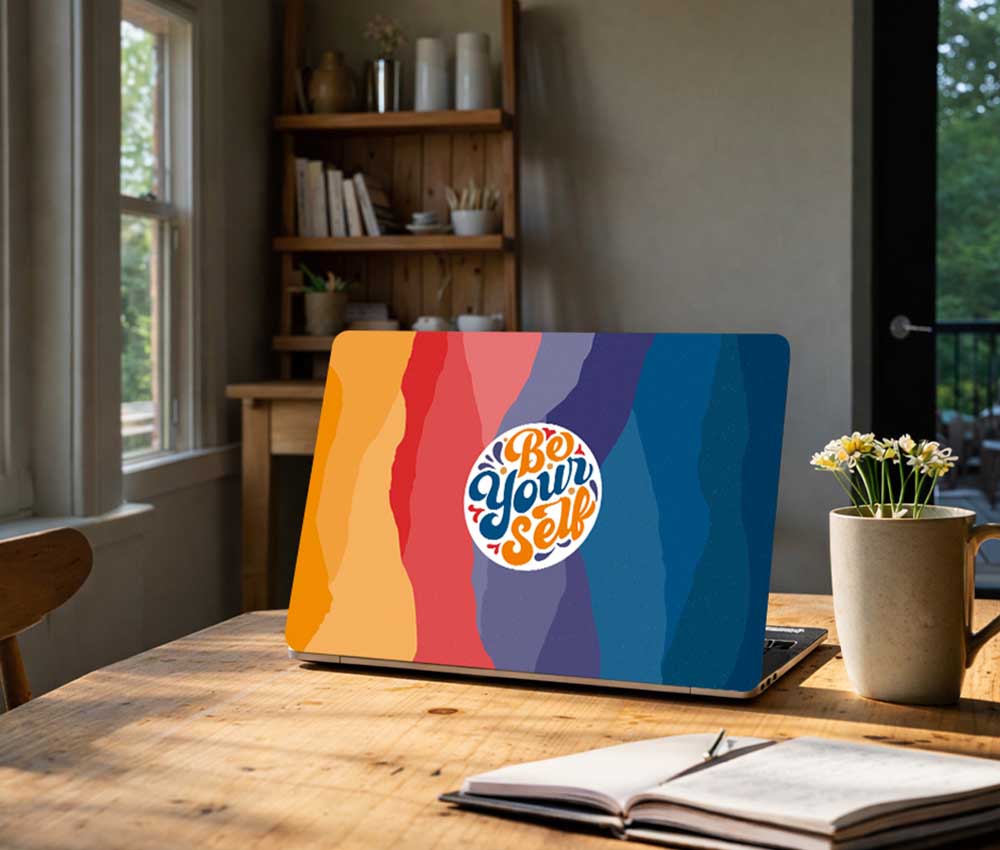 Colorful Be Yourself Theme Laptop Skin (UPTO 15.6" Laptop Skin Compatible with HP, Apple, Dell, Sony, Lenovo, Asus & More)