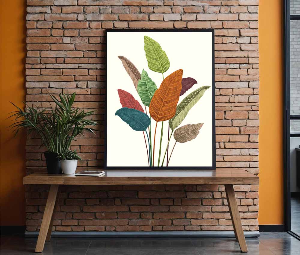 Colorful Tropical Leaves Canvas Frame