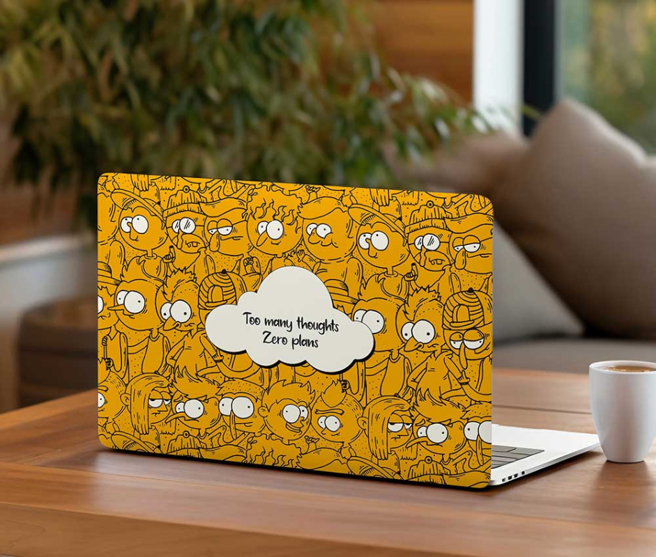 Messy Brain Cute Doodle Laptop Skin (UPTO 15.6" Laptop Skin Compatible with HP, Apple, Dell, Sony, Lenovo, Asus & More)
