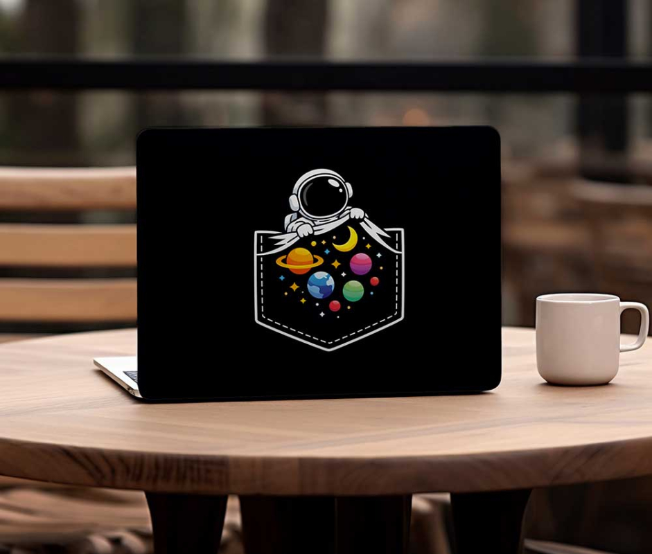 Mini Astronaut Planet Pocket  Laptop Skin (UPTO 15.6" Laptop Skin Compatible with HP, Apple, Dell, Sony, Lenovo, Asus & More)