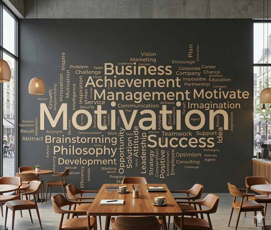 Motivation and Success Word Cloud Wallpaper