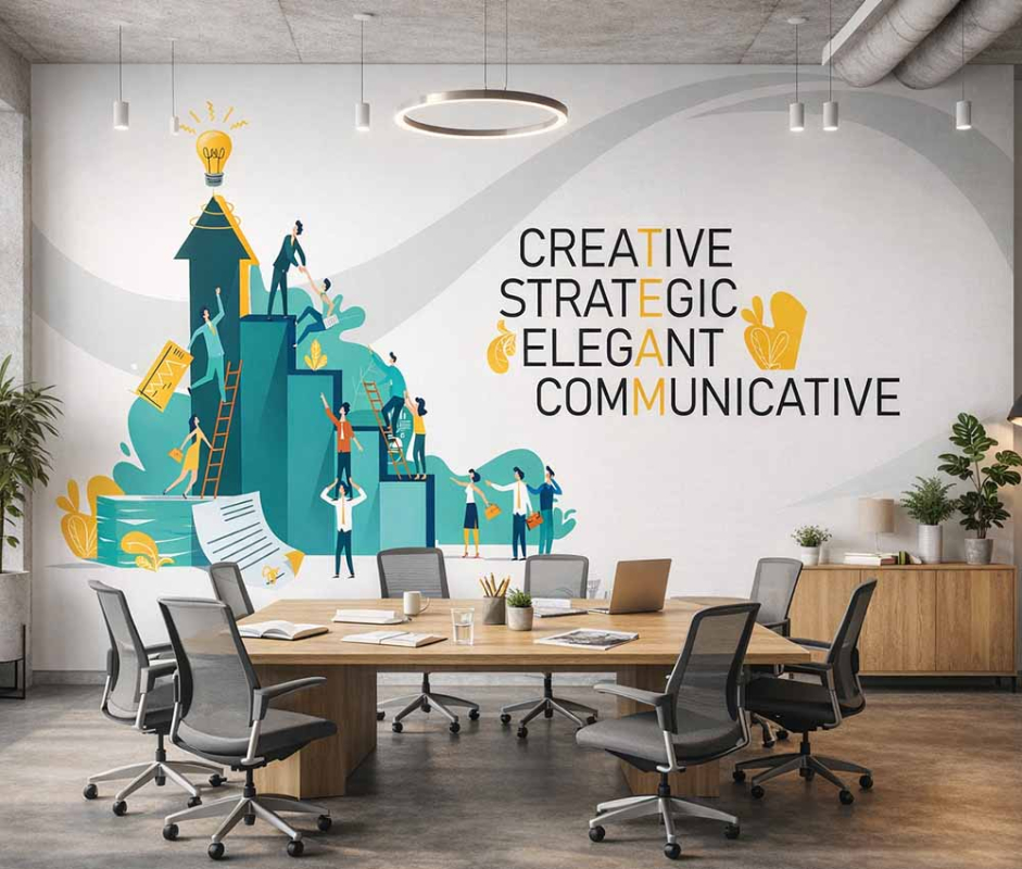 Team Success Ladder Corporate Wallpaper