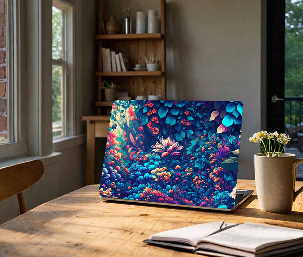 Dreamy Floral Wonderland Laptop Skin (UPTO 15.6" Laptop Skin Compatible with HP, Apple, Dell, Sony, Lenovo, Asus & More)