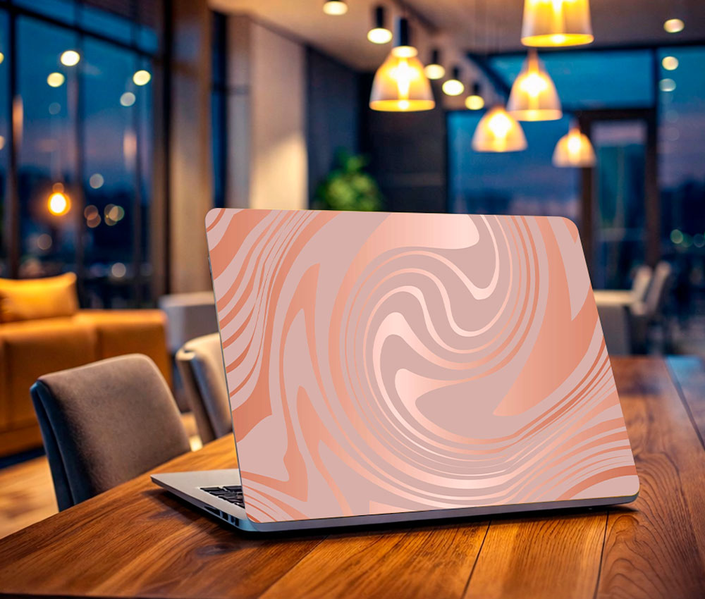 Elegant Nude Marble Waves Laptop Skin (UPTO 15.6" Laptop Skin Compatible with HP, Apple, Dell, Sony, Lenovo, Asus & More)