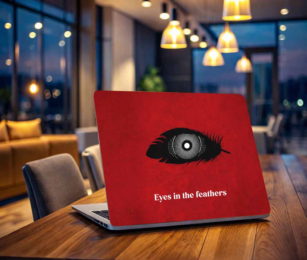 Eyes In The Feathers Laptop Skin (UPTO 15.6" Laptop Skin Compatible with HP, Apple, Dell, Sony, Lenovo, Asus & More)