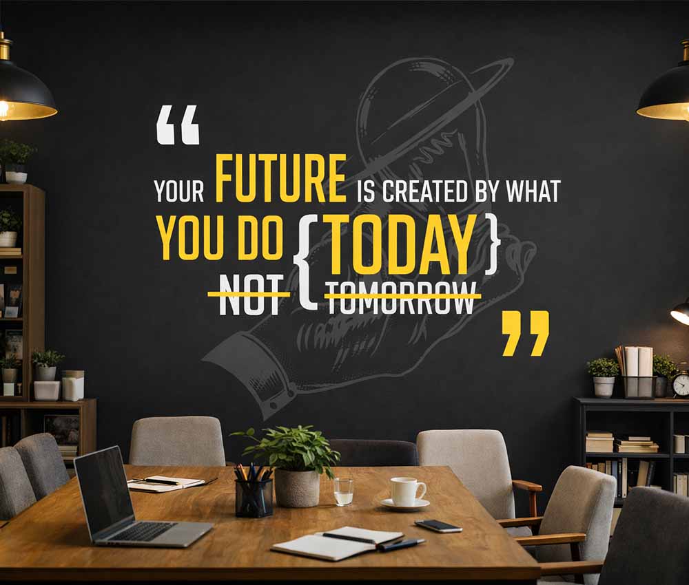 Future Success Mindset Office Wallpaper