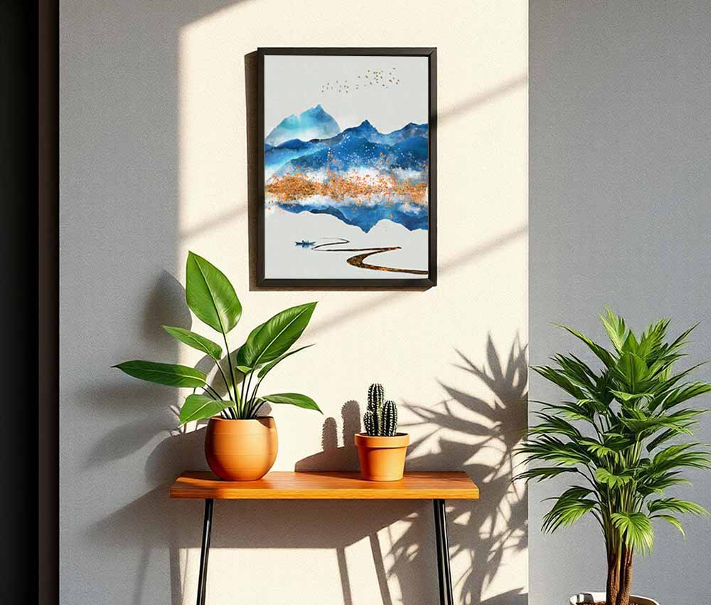 Golden Valley Abstract Mountain Frame