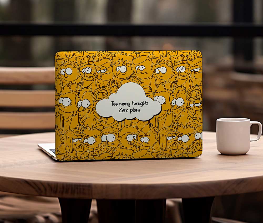 Messy Brain Cute Doodle Laptop Skin (UPTO 15.6" Laptop Skin Compatible with HP, Apple, Dell, Sony, Lenovo, Asus & More)