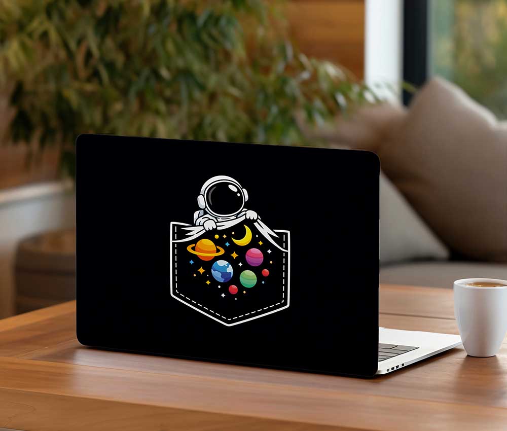 Mini Astronaut Planet Pocket  Laptop Skin (UPTO 15.6" Laptop Skin Compatible with HP, Apple, Dell, Sony, Lenovo, Asus & More)