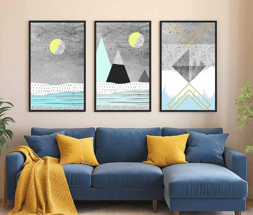 Modern Shapes and Calm Tones Frame Set