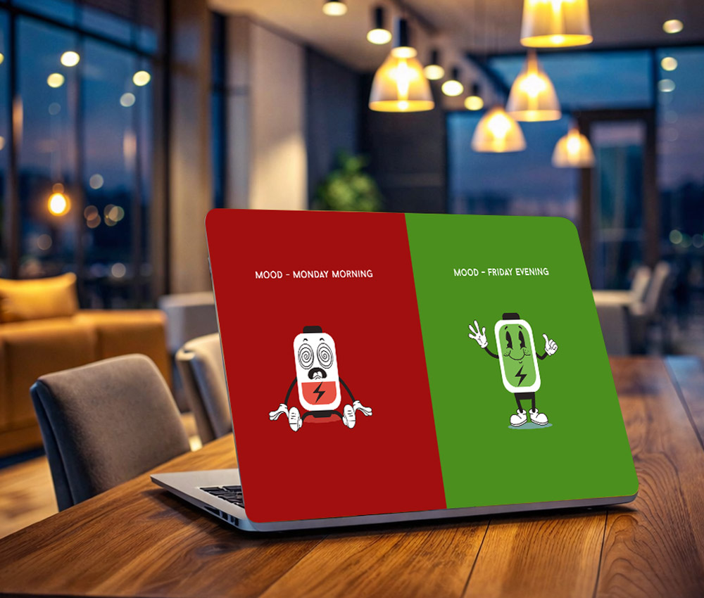 Monday Drain Friday Gain Fun Laptop Skin (UPTO 15.6" Laptop Skin Compatible with HP, Apple, Dell, Sony, Lenovo, Asus & More)