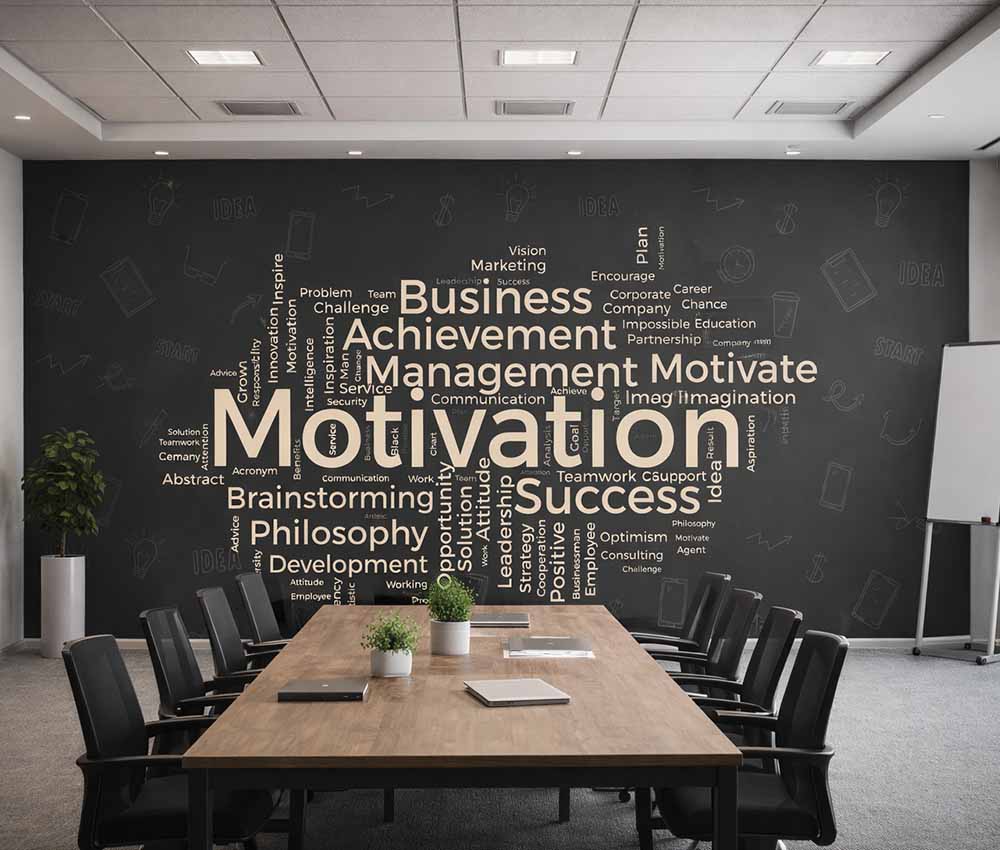 Motivation and Success Word Cloud Wallpaper
