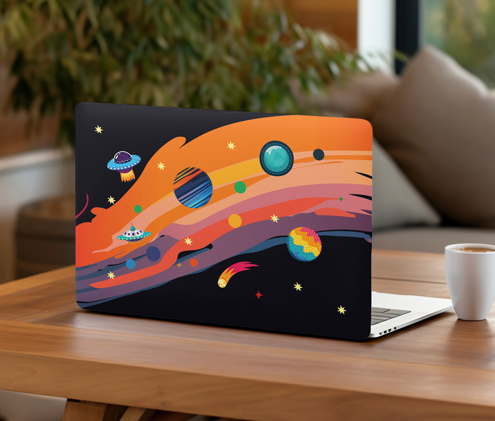 Neon Galaxy Drift Laptop Skin (UPTO 15.6" Laptop Skin Compatible with HP, Apple, Dell, Sony, Lenovo, Asus & More)