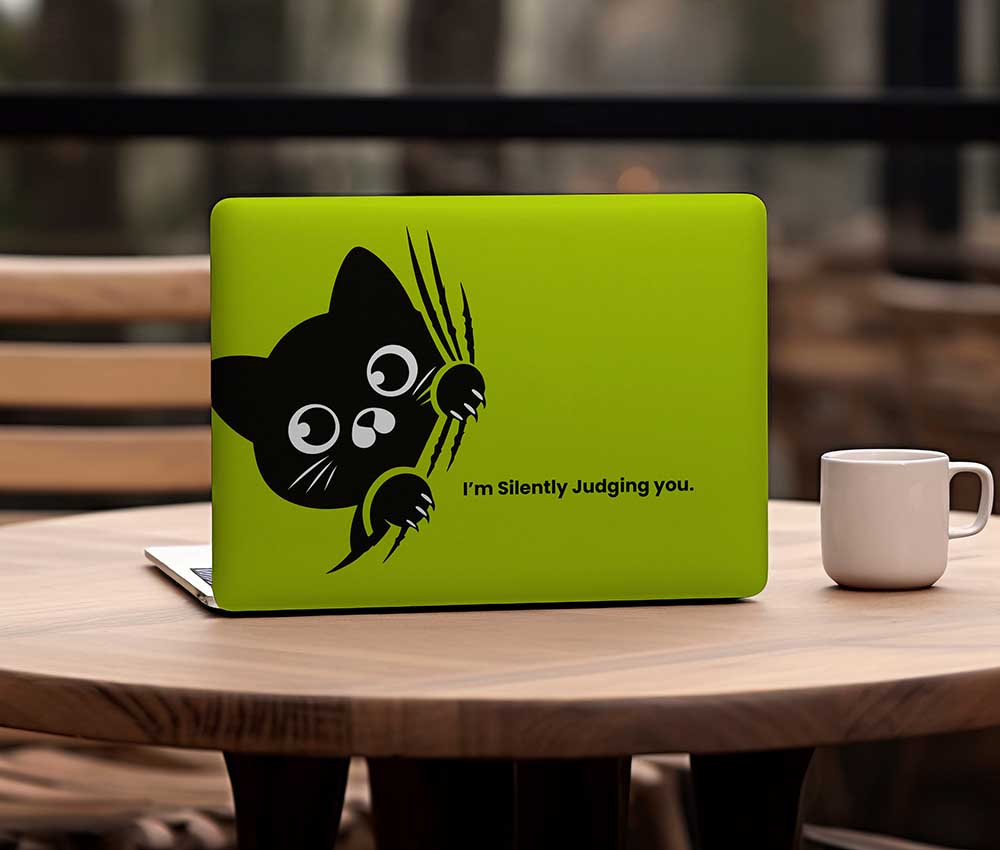 Savage Kitty Attitude Laptop Skin (UPTO 15.6" Laptop Skin Compatible with HP, Apple, Dell, Sony, Lenovo, Asus & More)