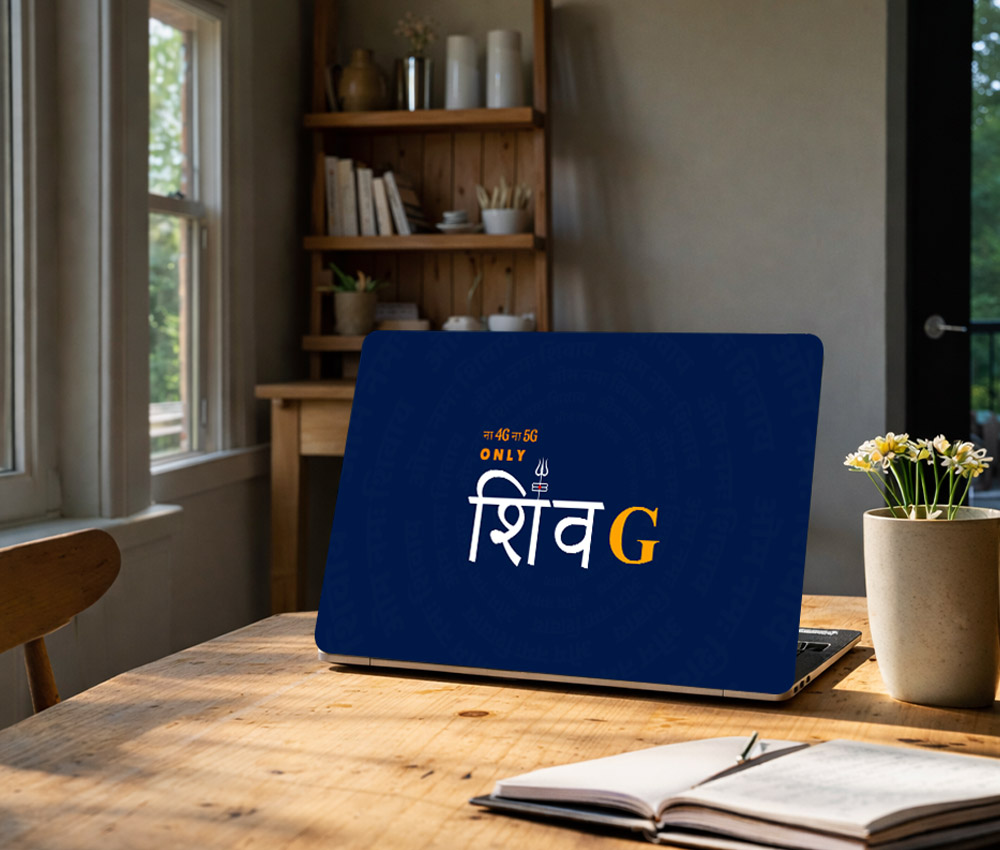 Shiv G Spiritual Attitude Laptop Skin (UPTO 15.6" Laptop Skin Compatible with HP, Apple, Dell, Sony, Lenovo, Asus & More)
