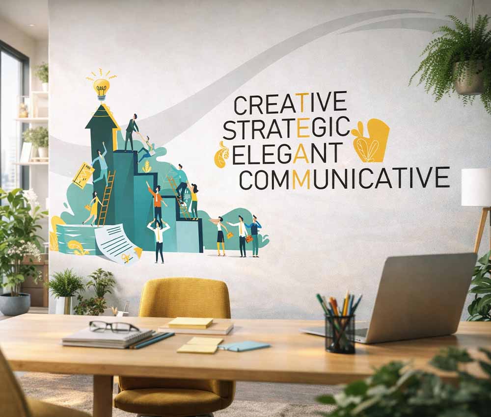 Team Success Ladder Corporate Wallpaper