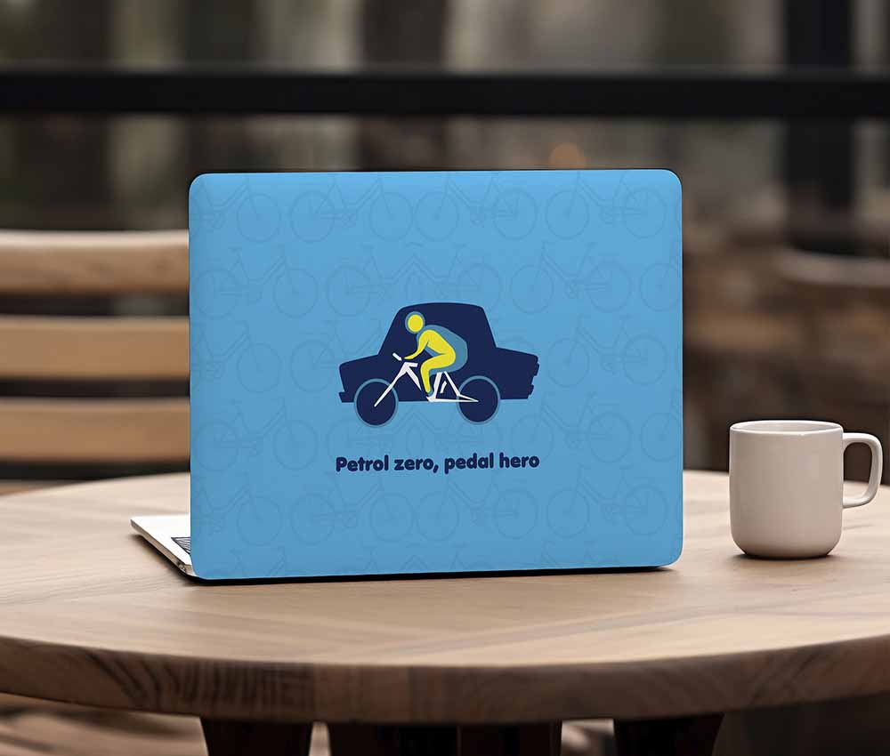 Zero Fuel Full Power Cycling Laptop Skin (UPTO 15.6" Laptop Skin Compatible with HP, Apple, Dell, Sony, Lenovo, Asus & More)